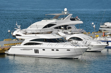 Fototapeta premium Motor yacht in jetty