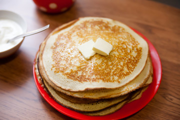 delicious pancakes on  plate