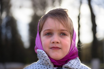 Portrait of   beautiful little girl