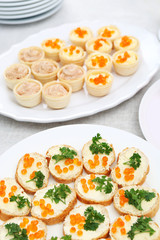 Set of cold snacks, closeup