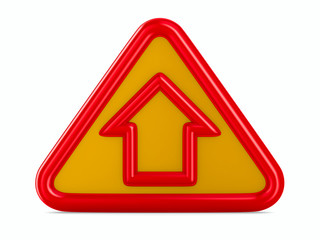house traffic sign on white background. Isolated 3D image