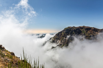 Mountains in clouds landscape