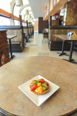 Fruit dessert in cafe