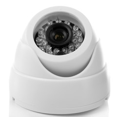 Security CCTV camera isolated on white