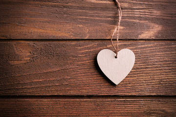 Valentines Heart on wooden background