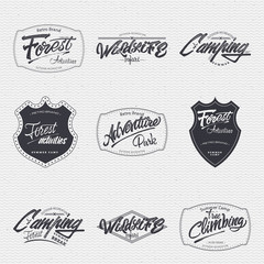 Adventure park sign  handmade differences, made using calligraphy and lettering It can be used as insignia badge logo design outdoor activities