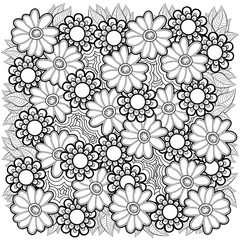 Pattern for coloring book. Ethnic retro design