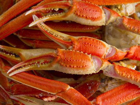 A lot of Boiled crab claws