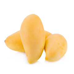 Yellow mango isolated on a white background