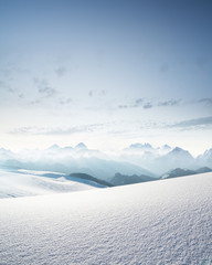 High mountain range in morning time. Beautiful natural landscape