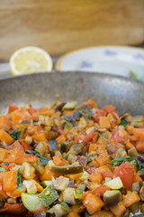 vegetable ragout in pan