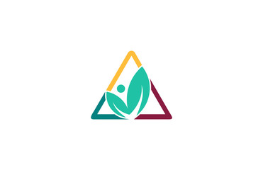 human leaf triangle logo