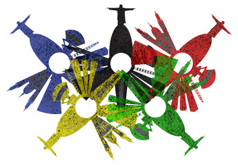 Rio de Janeiro skyline in various colors