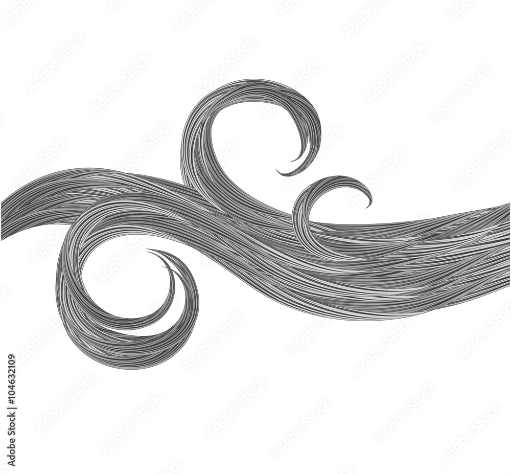 Wall mural hair background healthy grey shiny locks of hair