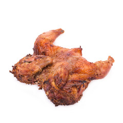 grilled chicken on white background