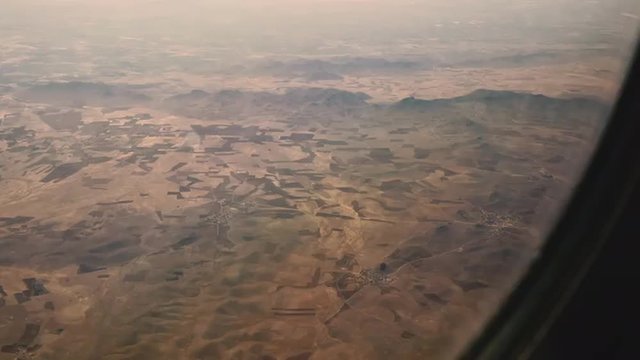 Moroccan landscape filmed out of the airplane