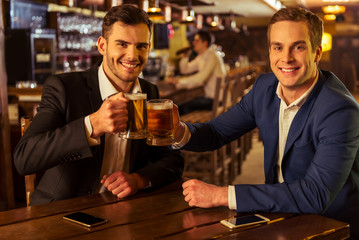 Businessmen in pub
