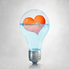 Love heart in bulb