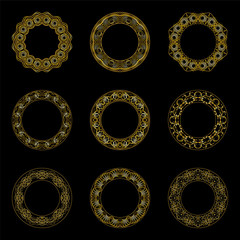 set of golden round frames