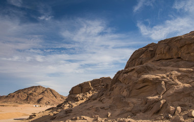 Fototapeta na wymiar Rocks and mountains in the desert, Egypt
