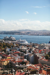 Fototapeta na wymiar view of the city of Istanbul and the Strait of Bosphorus