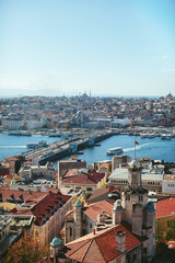 view of the city of Istanbul and the Strait of Bosphorus