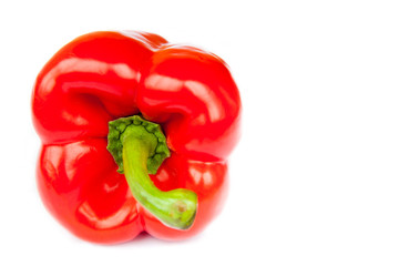 One red pepper, isolated on white background