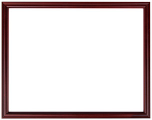 Wood vintage frame isolated on white. Wood frame simple design.