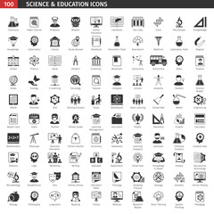 Black Education Icons Set