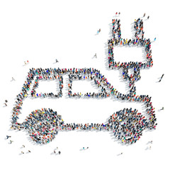people  shape car ecology icon