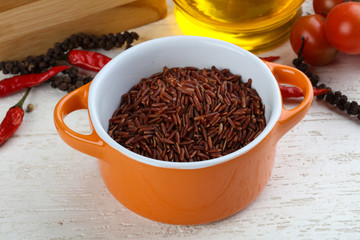 Raw brown rice