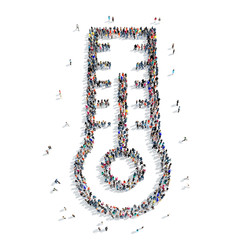 people shape  thermometer weather