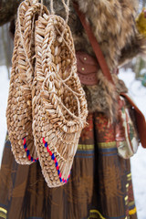 Bast shoes are handmade