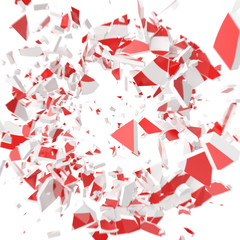 Obraz premium Cracks red target abstract background