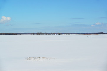 Ivankovskoye Reservoir in Tver region, Russia
