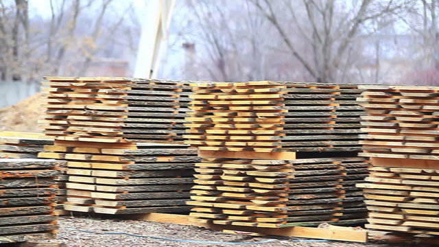 stack timber warehouse wood industry