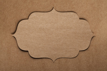 Paper label on the recycled paper background