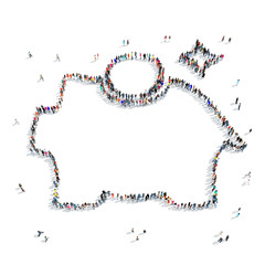 people  shape  piggy bank icon