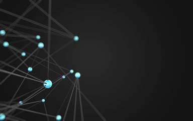 Abstract polygonal space low poly dark background