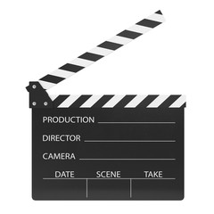 Fototapeta premium Movie clapper isolated on white background.