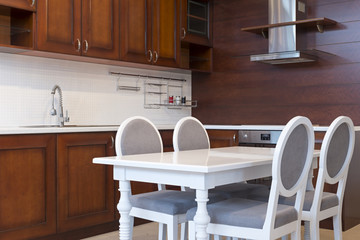 Kitchen interior with dining table