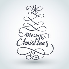 Merry Christmas Calligraphy : Vector Illustration