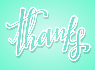 Lettering Thanks : Vector Illustration