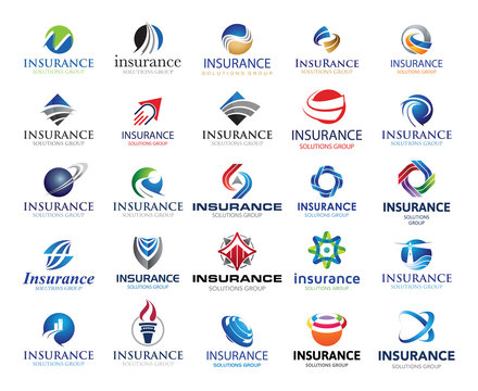 25 Global Insurance Business Solution Group Logo Elements