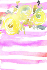 Greeting card with flowers.