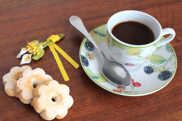Pausa con caffè e biscotti