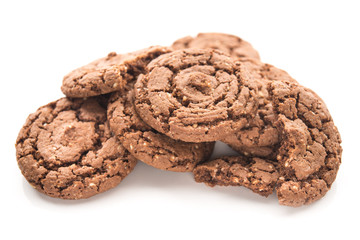 Chocolate cookies isolated