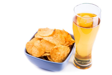 Glass with beer isolated