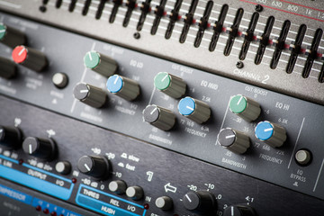 Buttons in sound studio