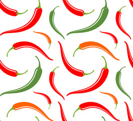 Chili pepper. Seamless pattern 